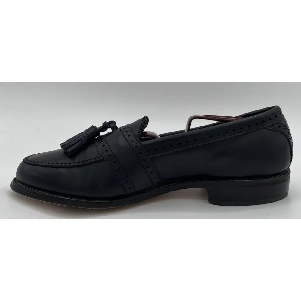 Allen Edmonds Harvard Loafers Brogue Tassel Dark Navy Blue Shoes Mens Size 7 C